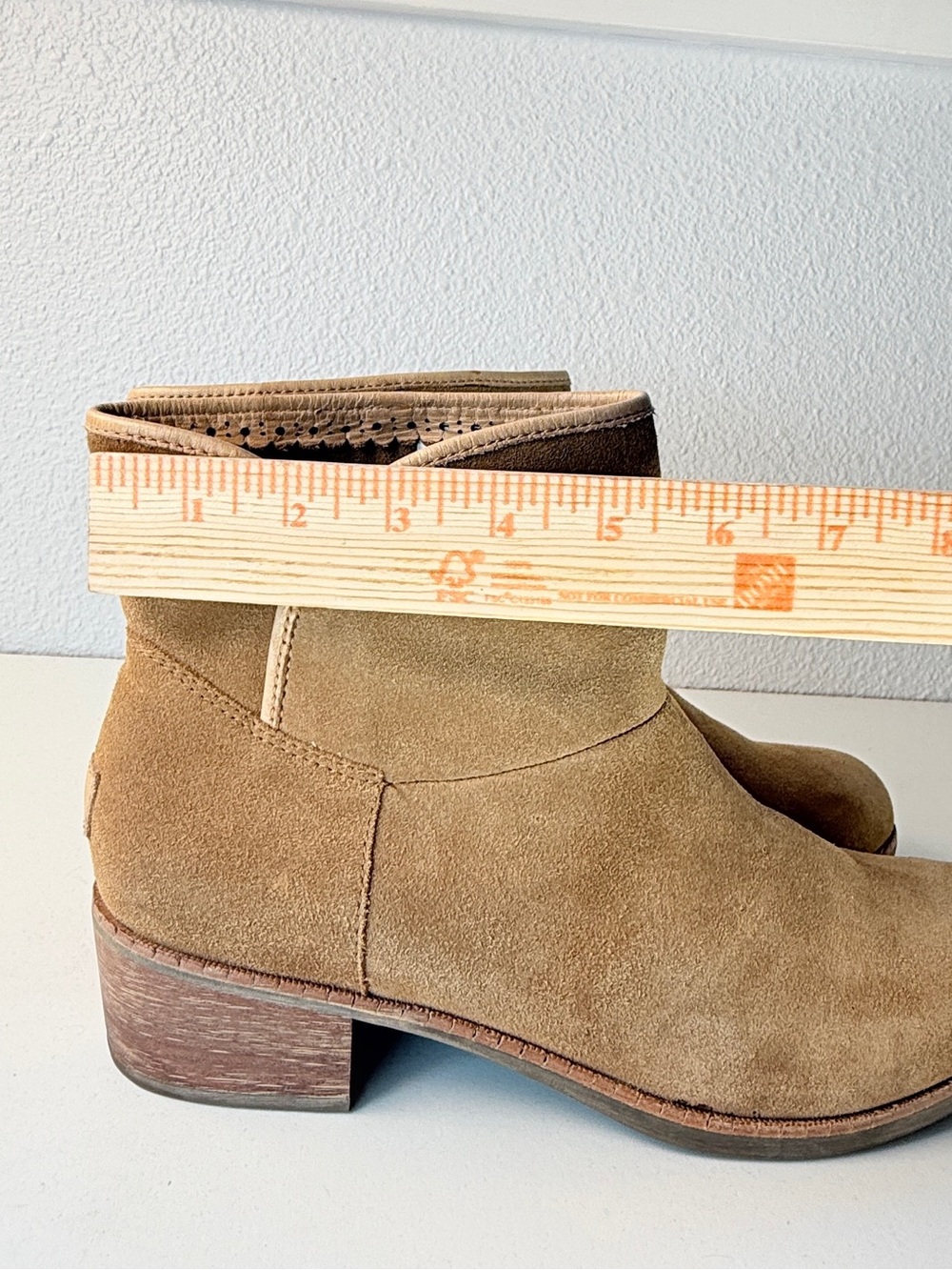 UGG Suede Ankle Boots Womens 11 Tan Block Heel Comfort Booties Winter Boots Cute - Picture 7 of 15